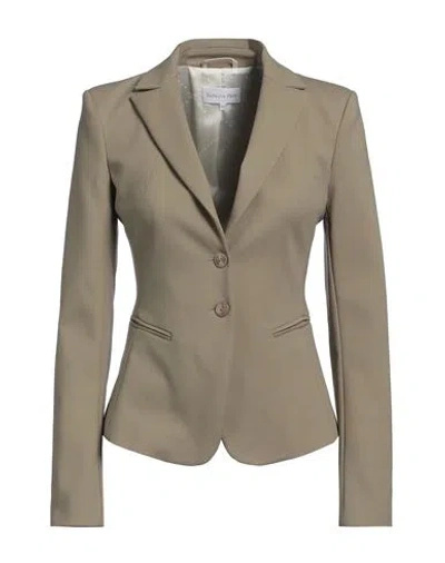 Patrizia Pepe Woman Blazer Khaki Size 10 Cotton, Polyamide, Elastane In Beige