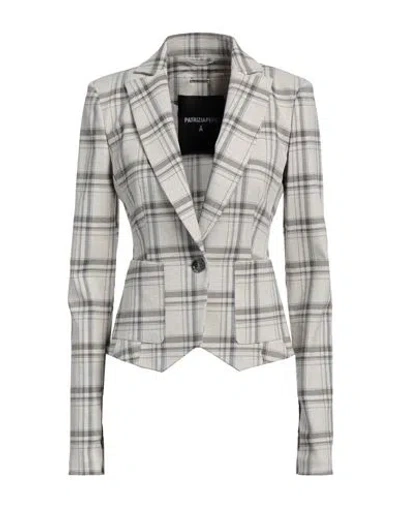 Patrizia Pepe Woman Blazer Light Grey Size 10 Polyester, Viscose, Elastane