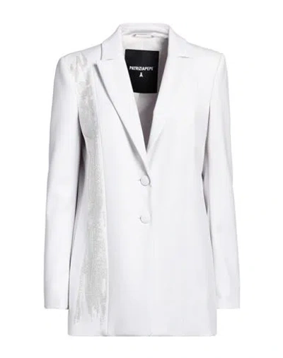 Patrizia Pepe Woman Blazer Light Grey Size 10 Polyester, Viscose, Elastane, Glass In Gray