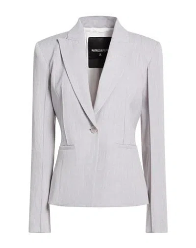 Patrizia Pepe Woman Blazer Light Grey Size 10 Polyester, Viscose, Elastane In Gray