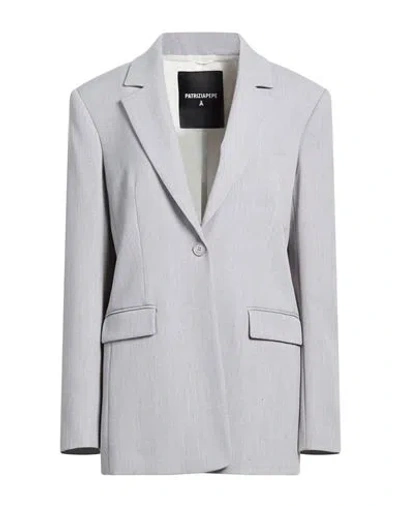 Patrizia Pepe Woman Blazer Light Grey Size 10 Polyester, Viscose, Elastane In Gray