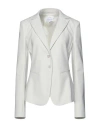Patrizia Pepe Woman Blazer Light Grey Size 2 Cotton, Polyamide, Elastane