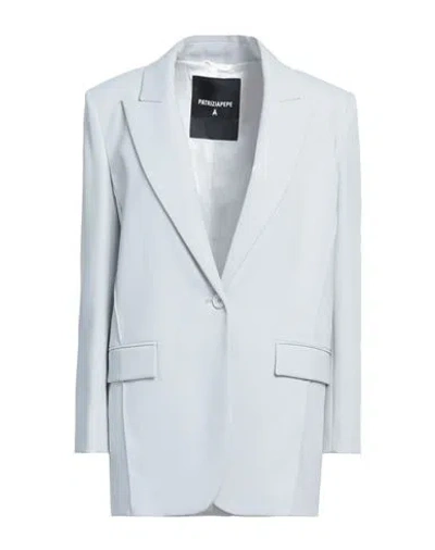 Patrizia Pepe Woman Blazer Light Grey Size 6 Polyester, Elastane