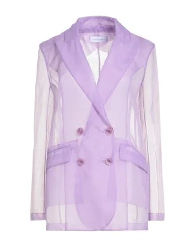 Patrizia Pepe Woman Blazer Lilac Size 8 Polyester In Purple