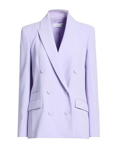 Patrizia Pepe Woman Blazer Lilac Size 8 Polyester In Animal Print