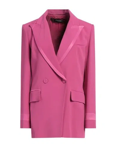 PATRIZIA PEPE PATRIZIA PEPE WOMAN BLAZER MAGENTA SIZE 10 VISCOSE, ELASTANE