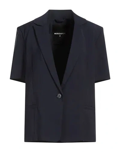 Patrizia Pepe Woman Blazer Midnight Blue Size 2 Virgin Wool, Polyamide, Elastane