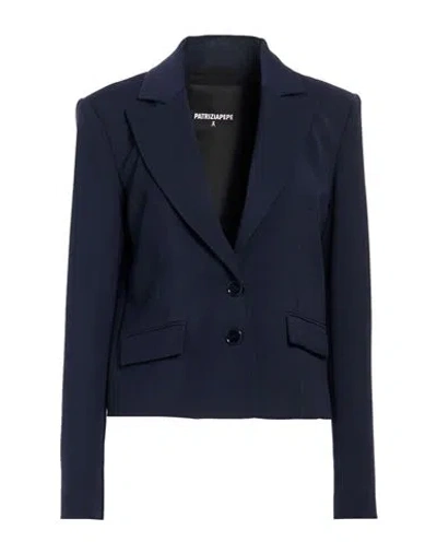 Patrizia Pepe Woman Blazer Midnight Blue Size 4 Polyester, Elastane