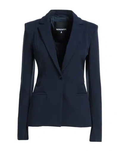 Patrizia Pepe Woman Blazer Midnight Blue Size 8 Viscose, Polyamide, Elastane