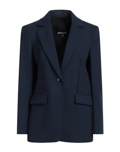Patrizia Pepe Woman Blazer Navy Size 6 Polyester, Virgin Wool, Elastane
