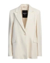 Patrizia Pepe Woman Blazer Off White Size 10 Viscose, Linen