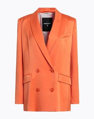 Patrizia Pepe Woman Blazer Orange Size 2 Viscose, Elastane