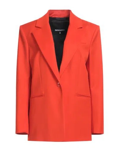 Patrizia Pepe Woman Blazer Orange Size 8 Polyester, Viscose, Elastane