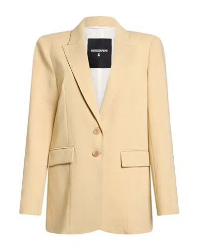 Patrizia Pepe Woman Blazer Pastel Yellow Size 8 Polyester, Elastane