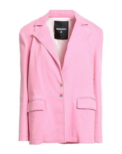 Patrizia Pepe Woman Blazer Pink Size 6 Cotton, Elastane