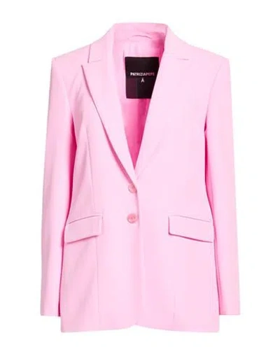Patrizia Pepe Woman Blazer Pink Size 6 Polyester, Elastane