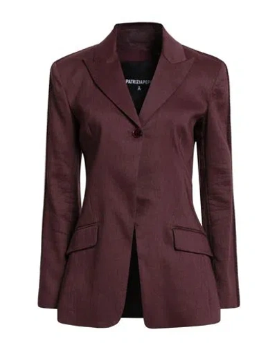 Patrizia Pepe Woman Blazer Plum Size 10 Linen, Polyamide In Purple