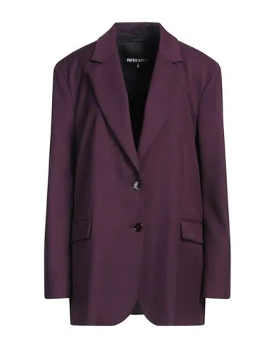 Patrizia Pepe Woman Blazer Plum Size 8 Polyester, Viscose, Elastane