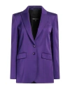 Patrizia Pepe Woman Blazer Purple Size 8 Viscose, Polyester In Purple