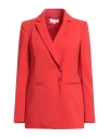 PATRIZIA PEPE PATRIZIA PEPE WOMAN BLAZER RED SIZE 8 POLYESTER, ELASTANE