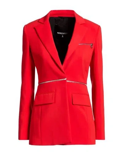 Patrizia Pepe Woman Blazer Red Size 2 Polyester, Elastane