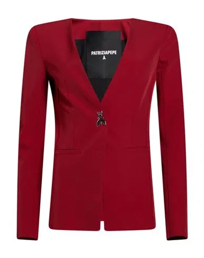Patrizia Pepe Woman Blazer Red Size 2 Polyester, Elastane
