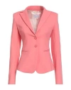 Patrizia Pepe Woman Blazer Salmon Pink Size 4 Cotton, Polyamide, Elastane