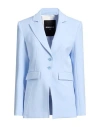 Patrizia Pepe Woman Blazer Sky Blue Size 4 Polyester, Elastane