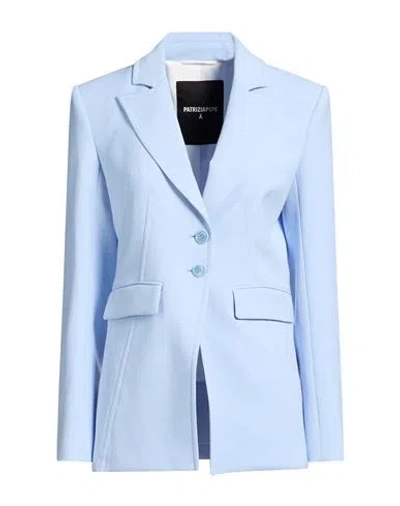 Patrizia Pepe Woman Blazer Sky Blue Size 4 Polyester, Elastane