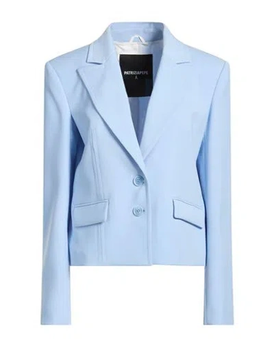 Patrizia Pepe Woman Blazer Sky Blue Size 4 Polyester, Elastane