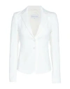 Patrizia Pepe Woman Blazer White Size 4 Cotton, Polyamide, Elastane