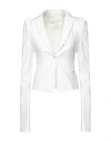Patrizia Pepe Woman Blazer White Size 4 Cotton, Polyamide, Elastane