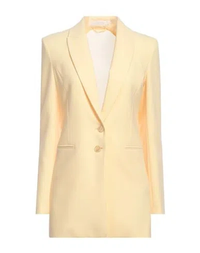 PATRIZIA PEPE PATRIZIA PEPE WOMAN BLAZER YELLOW SIZE 4 POLYESTER, ELASTANE