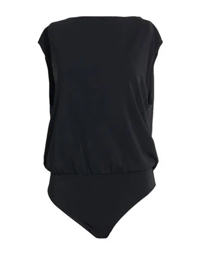Patrizia Pepe Woman Bodysuit Black Size 3 Acetate, Polyamide, Elastane