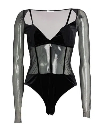 Patrizia Pepe Woman Bodysuit Black Size 3 Polyamide, Elastane