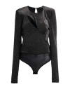 Patrizia Pepe Woman Bodysuit Black Size 3 Polyester, Elastane