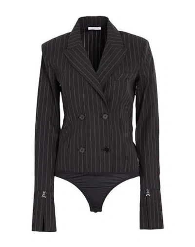Patrizia Pepe Woman Bodysuit Black Size 6 Cotton, Polyamide, Elastane