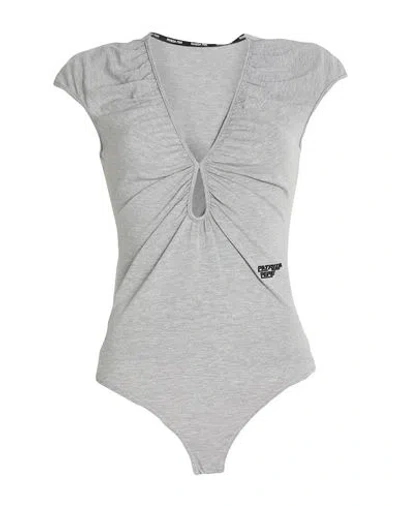 Patrizia Pepe Woman Bodysuit Grey Size 2 Polyester, Viscose, Elastane In Gray