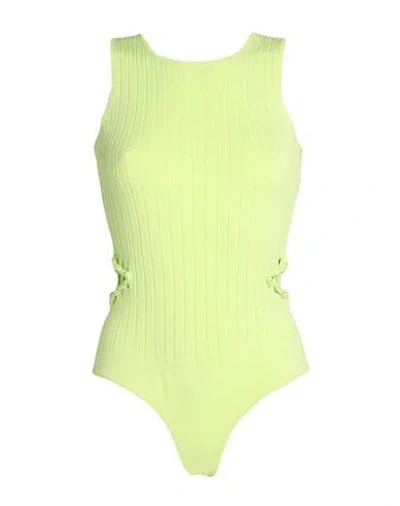 Patrizia Pepe Woman Bodysuit Light Green Size 1 Viscose, Polyester