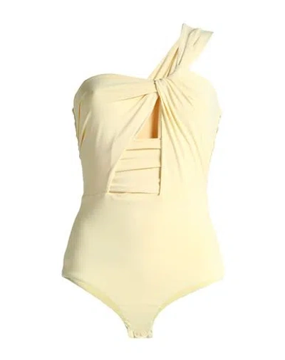 Patrizia Pepe Woman Bodysuit Light Yellow Size 1 Acetate, Polyamide, Rayon