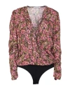 Patrizia Pepe Woman Bodysuit Mauve Size 8 Viscose, Polyamide, Elastane In Purple