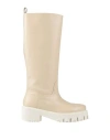 Patrizia Pepe Woman Knee Boots Beige Size 10 Soft Leather In Beige