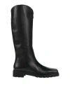 Patrizia Pepe Woman Boot Black Size 7 Leather In Black