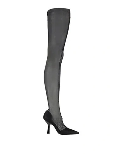 Patrizia Pepe Woman Boot Black Size 7 Polyamide, Elastane