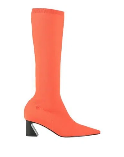 Patrizia Pepe Woman Boot Coral Size 8 Textile Fibers In Red
