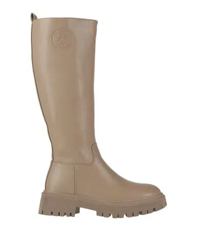 Patrizia Pepe Woman Boot Khaki Size 8 Synthetisches Material In Sand