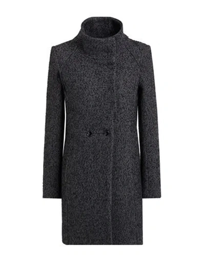 Patrizia Pepe Woman Coat Black Size 12 Polyester, Cotton, Acrylic, Wool