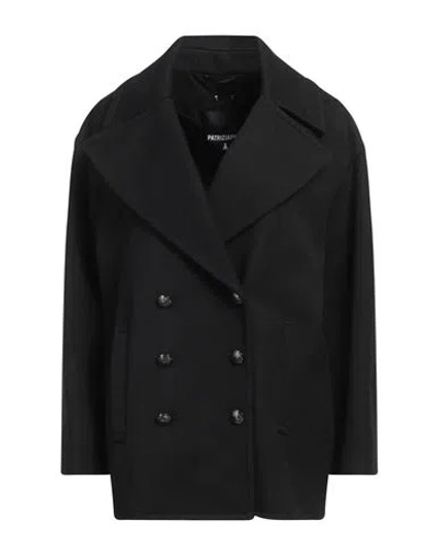 Patrizia Pepe Woman Coat Black Size 6 Cotton, Polyester, Virgin Wool