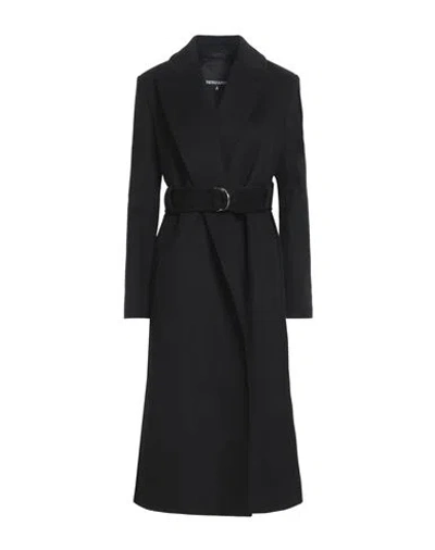 Patrizia Pepe Woman Coat Black Size 6 Wool, Polyamide In Black