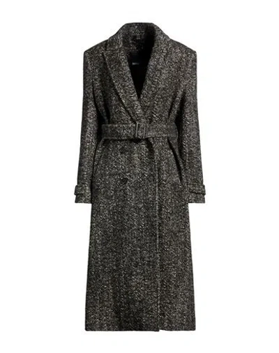 Patrizia Pepe Woman Coat Black Size 8 Virgin Wool, Polyester, Acrylic, Wool